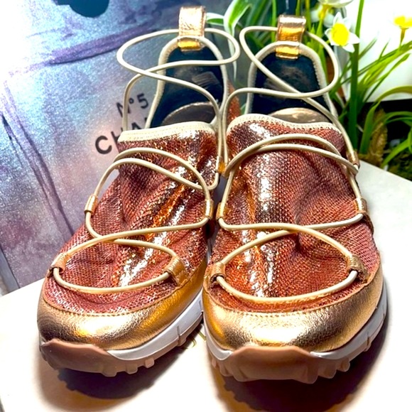 Jimmy Choo Shoes - Jimmy Choo shoes Andrea metallic leather-mesh